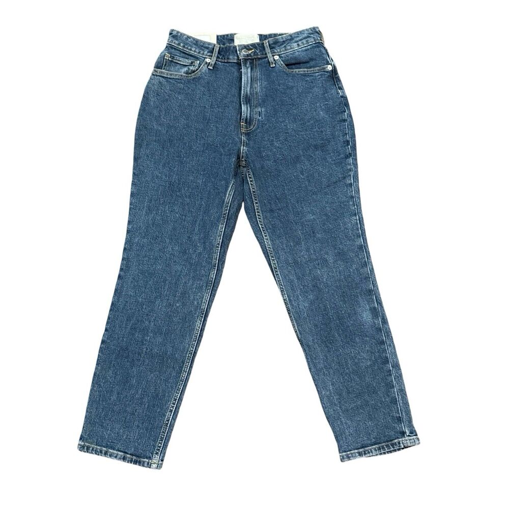 Everlane Curvy Cheeky Jeans Straight Crop Medium Wash Blue Organic Size 29 New